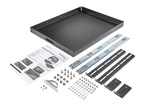 Startech 1U Sliding Server Rack Mount Keyboard Shelf Tray - 55lbs - 22" Deep Steel Pull Out Drawer for 19" AV, Network Equipment Rack (SLIDESHELFD)...