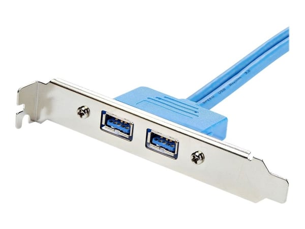 Startech.com 2 Port USB 3.0 A Buchse Slotblech Adapter - USB-Konsole - 9-polig USB Typ A (W) - 20 PIN IDC (W) - 50 cm (USB / USB 2.0 / USB 3.0) - B...