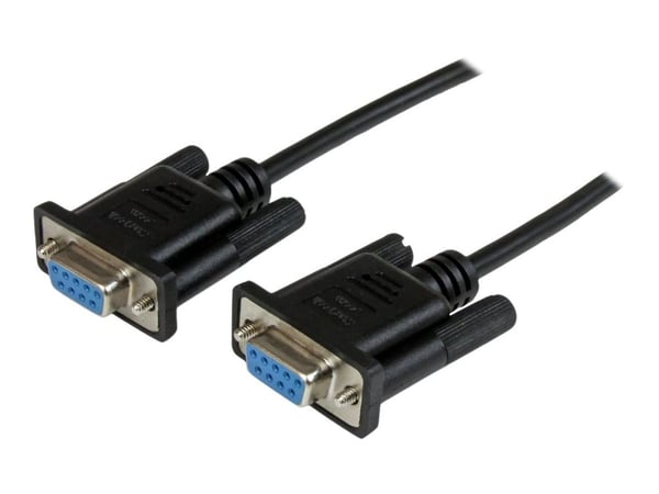 StarTech 2m Black DB9 RS232 Serial Null Modem Cable F/F - DB9 Female to Female - 9 pin RS232 Null Modem Cable - 2 meter, Black - Null modem-kabel -...