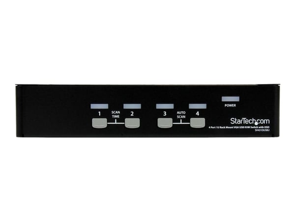 Startech 4-Port USB KVM Swith with OSD - TAA Compliant - 1U Rack Mountable VGA KVM Switch (SV431DUSBU) - KVM-svitsj - 4 x KVM port(s) - 1 lokalbruk...