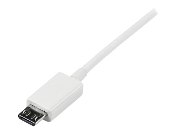 StarTech 0.5m White Micro USB Cable Cord - A to Micro B - Micro USB Charging Data Cable - USB 2.0 - 1x USB A Male, 1x USB Micro B Male (USBPAUB50CM...