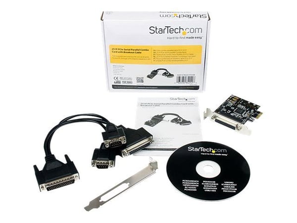 Startech.com 2S1P PCI Express-grensesnittkort - PCIe seriell / parallell kort med breakout-kabel - adapter parallell/seriell - PCIe lavprofil - RS-...
