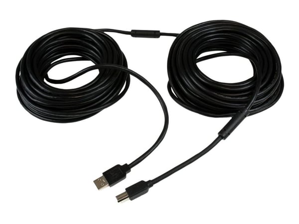 StarTech 20m / 65 ft Active USB 2.0 A to B Cable - Long 20 m USB Cable - 20m USB Printer Cable - 1x USB A (M), 1x USB B (M) - Black (USB2HAB65AC) -...