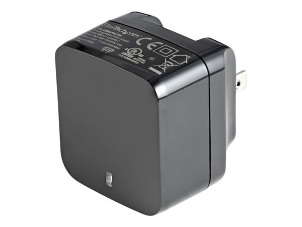 Startech Travel USB Wall Charger - 2 Port - Black - Universal Travel Adapter - International Power Adapter - USB Charger (USB2PACBK) - Strømadapter...