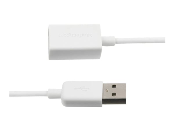 StarTech.com USBEXTPAA1MW, 1 m, USB A, USB A, USB 2.0, 0,48 Gbit/s, Valkoinen