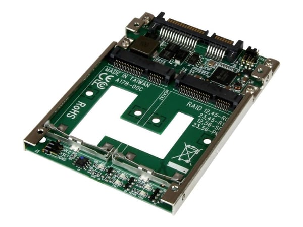 StarTech.com Dual mSATA SSD til 6,40 cm (2,5") SATA RAID-adapterkonverter - Lagringskontroller - 2 sendere/kanal - mSATA - 6GBps - RAID 0, 1, JBOD,...
