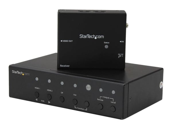 Startech Multi-Input HDBaseT Extender with Built-in Switch - DisplayPort VGA and HDMI Over CAT5e or CAT6 - Up to 4K - up to 230 ft (STDHVHDBT) - Vi...