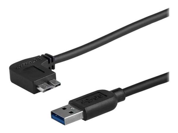 StarTech.com 0.5m 20in Slim Micro USB 3.0 Cable M/M - Left-Angle Micro-USB - USB 3.0 A to Micro B - Angled Micro USB - USB 3.1 Gen 1 5Gbps (USB3AU5...