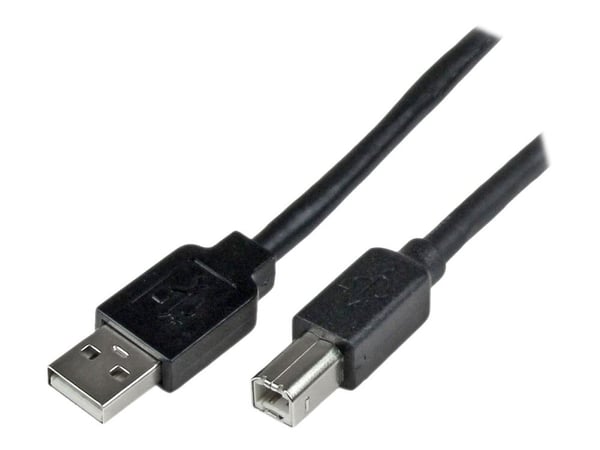 StarTech 20m / 65 ft Active USB 2.0 A to B Cable - Long 20 m USB Cable - 20m USB Printer Cable - 1x USB A (M), 1x USB B (M) - Black (USB2HAB65AC) -...