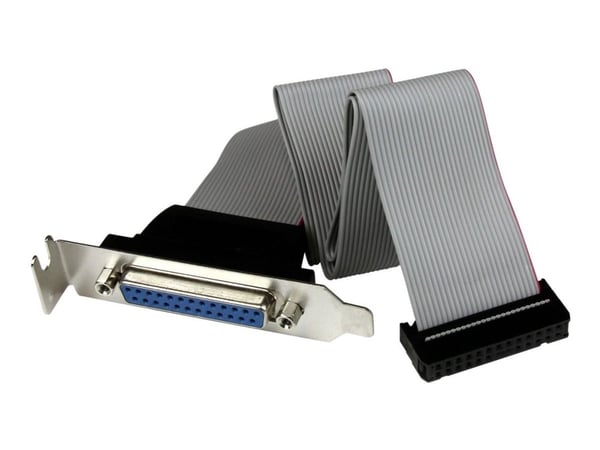 StarTech Low Profile 16in Parallel Port Header Cable Adapter w/ Bracket - DB25 to IDC26 Parallel Port Bracket DB-25 (F) to IDC 26 (F) (PLATE25F16LP...