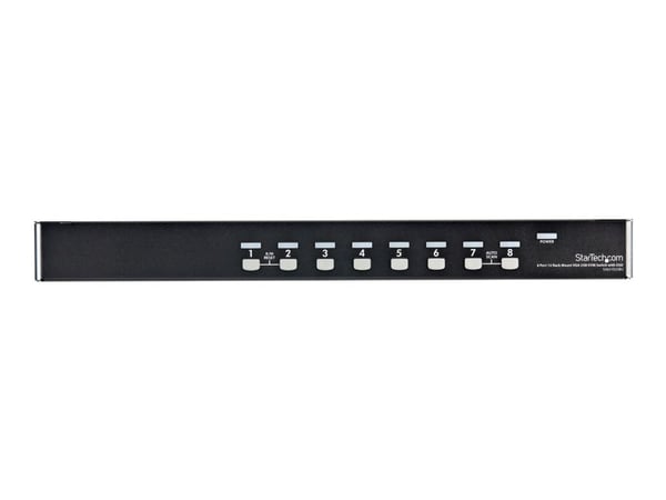 Startech 8 Port 1U Rackmount USB KVM Switch Kit with OSD and Cables - Rack mount KVM - VGA KVM Switch - 8 Port KVM Switch (SV831DUSBUK) - KVM-svits...