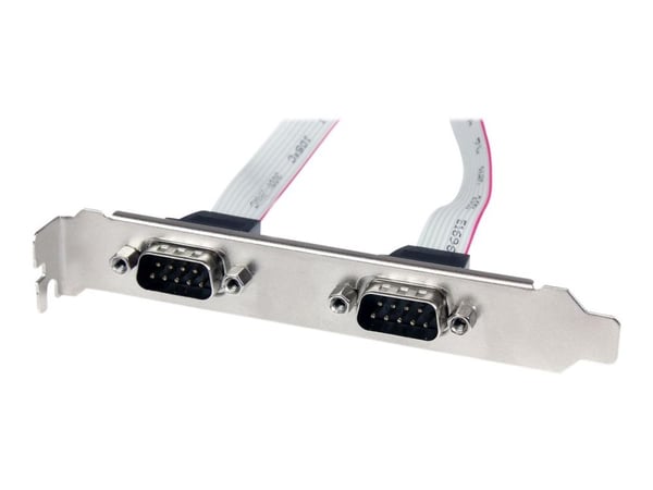 StarTech 2 Port 16in DB9 Serial Port BRacket to 10 Pin Header - DB9 bRacket - DB9 Header - Serial Port bRacket (PLATE9M2P16) - Serielt panel - DB-9...