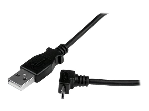StarTech.com 2m Micro USB-kaapelin johto - A to Up Angle Micro B - Up Angled Micro USB Cable - 1x USB A (M), 1x USB Micro B (M) - Musta (USBAUB2MU)...