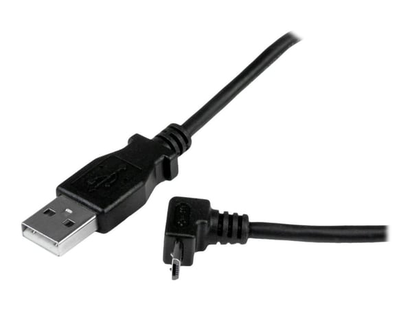 StarTech.com 1m Micro USB-kaapelin johto - A to Up Angle Micro B - Up Angled Micro USB Cable - 1x USB A (M), 1x USB Micro B (M) - Musta (USBAUB1MU)...