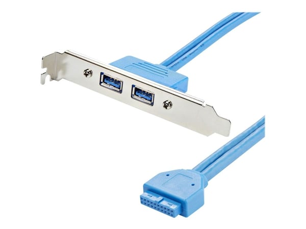 Startech.com 2 Port USB 3.0 A Buchse Slotblech Adapter - USB-Konsole - 9-polig USB Typ A (W) - 20 PIN IDC (W) - 50 cm (USB / USB 2.0 / USB 3.0) - B...