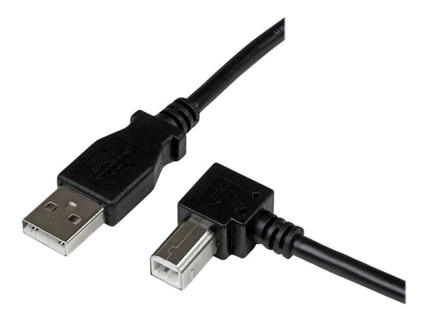 StarTech.com 1m USB 2.0 A to Right Angle B Cable Cord - 1 m USB-tulostinkaapeli - Right Angle USB B Cable - 1x USB A (M), 1x USB B (M) (USBAB1MR) -...