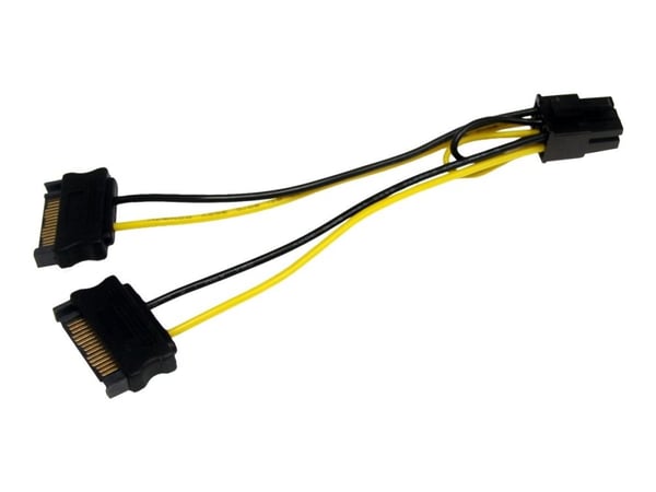 StarTech.com SATPCIEXADAP, SATA 15-pinninen, PCI-E (6-pin), 0,15 m, Uros, Uros, Suora