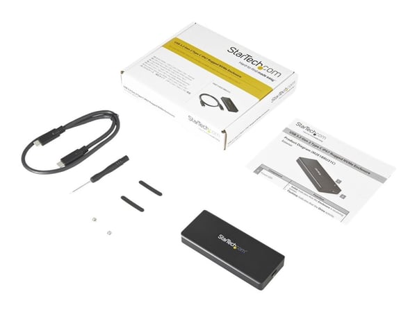 StarTech.com M2E1BRU31C, SSD-kabinett, M.2, PCI Express 3.0, 10 Gbit/s, USB-tilkobling, svart
