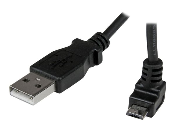 StarTech.com 2m Micro USB-kaapelin johto - A to Up Angle Micro B - Up Angled Micro USB Cable - 1x USB A (M), 1x USB Micro B (M) - Musta (USBAUB2MU)...