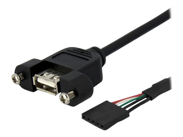 StarTech 3 ft Panel Mount USB A to Motherboard Header Cable F/F - Intern-til-ekstern USB-kabel - 5-pins USB 2.0-hode (hunn) til USB (hunn) - 90 cm ...