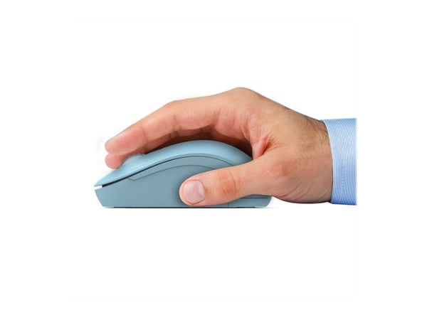 PORT Connect Collection - Mus - høyre- og venstrehåndet - optisk - 3 knapper - trådløs - 2.4 GHz - USB / USB-C trådløs mottaker - himmelblå