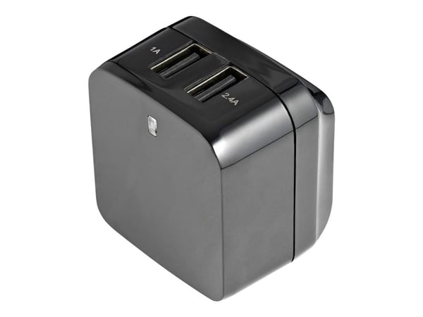 Startech Travel USB Wall Charger - 2 Port - Black - Universal Travel Adapter - International Power Adapter - USB Charger (USB2PACBK) - Strømadapter...