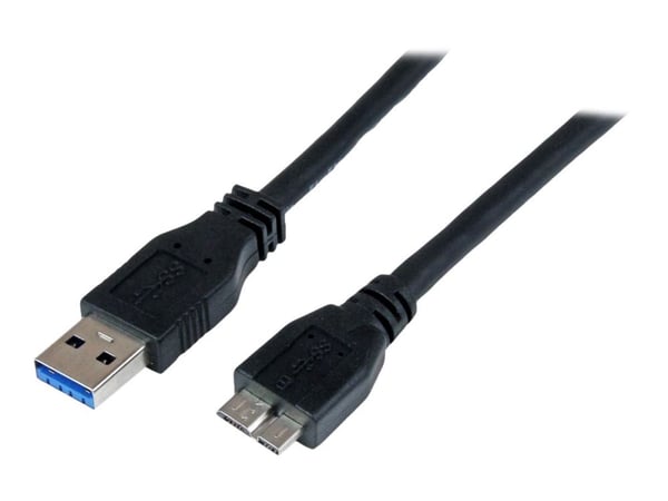StarTech 1m 3 ft Certified SuperSpeed USB 3.0 A to Micro B Cable Cord - USB 3 Micro B Cable - 1x USB A (M), 1x USB Micro B (M) - Black (USB3CAUB1M)...