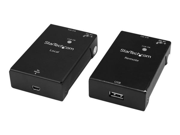 Startech USB 2.0 Extender over Cat5e/Cat6 Cable (RJ45), Up to 165ft (50m), High Speed USB Port Extender Adapter Kit, Powered, USB over Ethernet Cab...