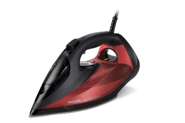 Philips Azur 7000 Series DST7022 - Dampstrykejern - såleplate: SteamGlide Plus - 2800 W - sort / rød