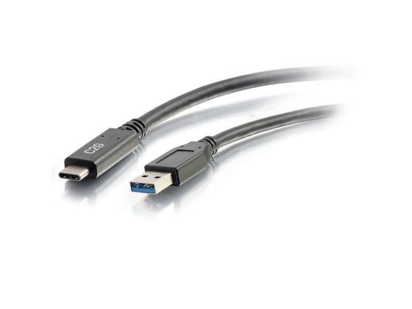 C2G 10ft USB C to USB A Cable - USB 3.2 - 5Gbps -M/M - USB-kabel - USB-type A (hann) til USB-C (hann) - USB 3.1 - 30 V - 3 A - 3.05 m - svart