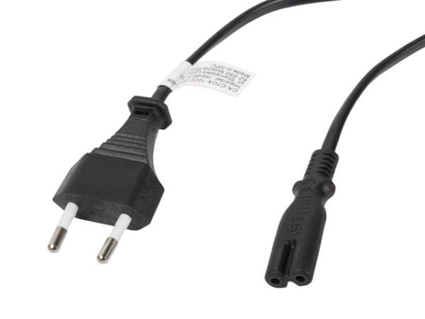 Lanberg - Strømkabel - Europlug (P) til IEC 60320 C7 - 10 A - 3 m - sort - Europa (eksklusive Storbritannien, Irland, Malta, Cypern)