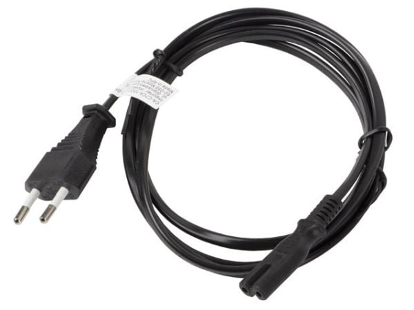 Lanberg - Strømkabel - Europlug (P) til IEC 60320 C7 - 10 A - 3 m - sort - Europa (eksklusive Storbritannien, Irland, Malta, Cypern)