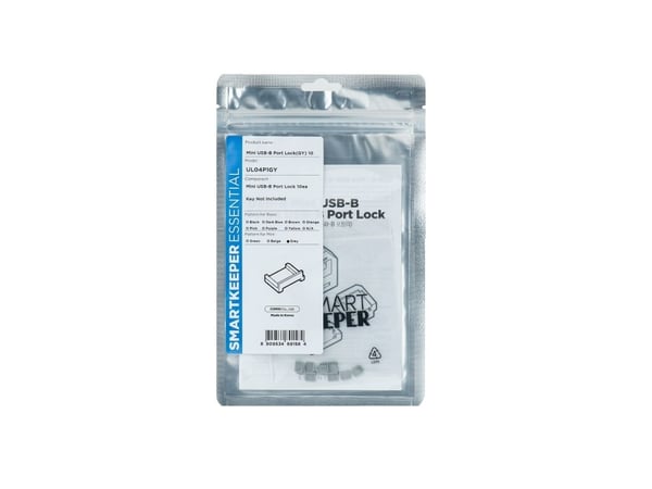 Smartkeeper MUL04P1GY, Portblokering, USB Typ-B, Grå, 10 stk, 130 mm, 205 mm