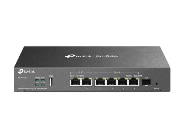 TP-Link Omada ER707-M2, Ethernet WAN, 2.5 Gigabit Ethernet, Raskt Ethernet, Gigabit Ethernet, Svart
