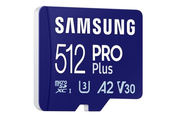 Samsung PRO Plus MB-MD512SA - Flashminnekort (microSDXC til SD-adapter inkludert) - 512 GB - A2 / Video Class V30 / UHS-I U3 - microSDXC UHS-I - blå