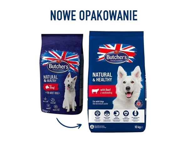Butcher''s Pet Care Natural&Healthy 10 kg, Voksen, Storfekjøtt, 10 kg, Glutenfri