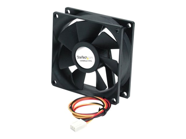 Startech 80x25mm Ball Bearing Quiet Computer Case Fan w/ TX3 Connector - 3 pin case Fan - TX3 Fan - computer case Fan (FAN8X25TX3L) - Systemviftese...