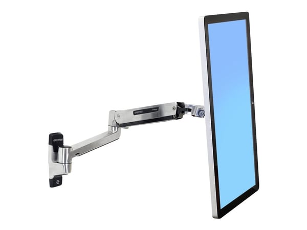 Ergotron LX HD - Monteringssett (utvidelsesadapter, VESA-adapter, sitte-stå-arm, veggmonteringssokkel) - for LCD-skjerm - polert aluminium - skjerm...