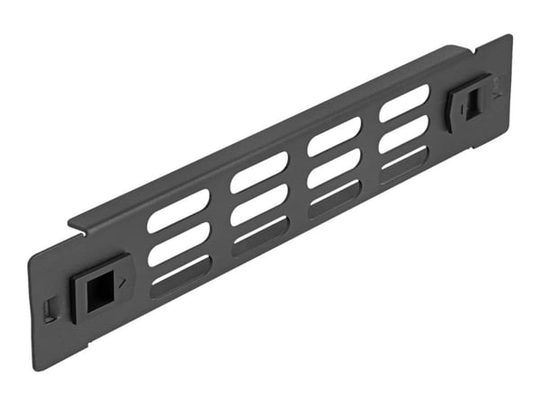 Delock 10" nätverksskåpspanel med ventilationsfickor verktygslös 1 U svart