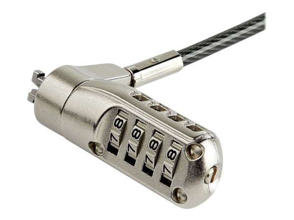 StarTech.com LTLOCKNANO, 2 m, Kensington, Yhdistelmälukko, Musta, Ruostumaton teräs