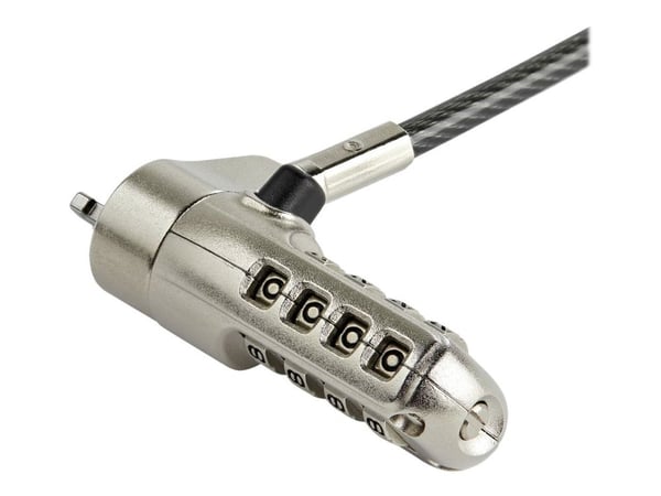 StarTech.com LTLOCKNANO, 2 m, Kensington, Yhdistelmälukko, Musta, Ruostumaton teräs