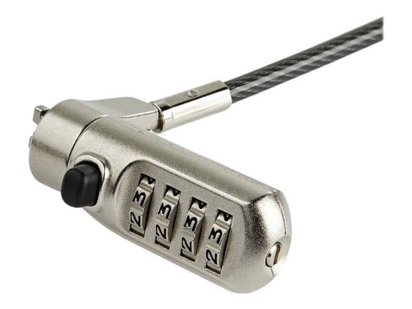 StarTech.com LTLOCKNANO, 2 m, Kensington, Yhdistelmälukko, Musta, Ruostumaton teräs