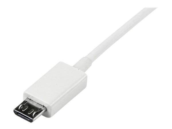 StarTech 3.3 ft. (1 m) USB to Micro USB Cable - USB 2.0 A to Micro B - White - Micro USB Cable (USBPAUB1MW) - USB-kabel - Micro-USB type B (hann) t...