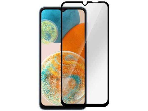 eSTUFF Titan Shield - Skjermbeskyttelse for mobiltelefon - full deksel - glass - rammefarge svart - for Samsung Galaxy A23, A23 5G