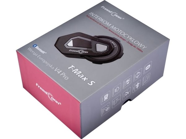 Intercom til motorcykler FREEDCONN T-MAX S V4 PRO SINGLE Sort