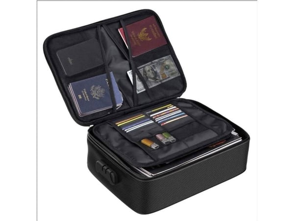 KH Security 370217, Document organizer, Sort, Fiberglass, Silikon, Monokromatisk, Hånd, Glidelås