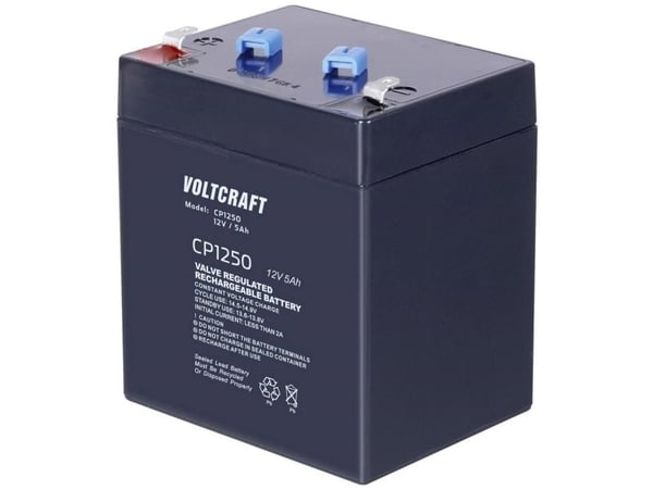 VOLTCRAFT CE12V/5Ah Lyijyakku 12 V 5 Ah Lyijyakku (B x K x S) 90 x 107 x 70 mm Litteä liitin 4,8 mm Huoltovapaa