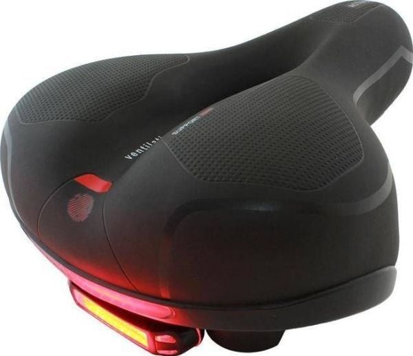Aptel sykkelsete med LED-lampe, svart