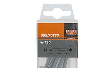 Bahco bits tx30 70mm - 59S/70T30 industribits, 5 stk i boks