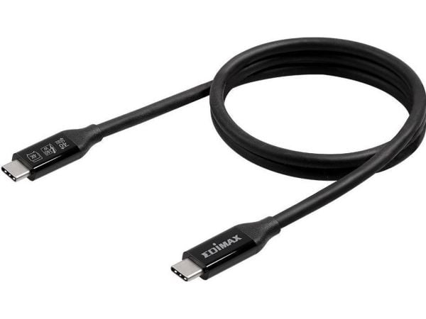 Edimax UC4 Series - USB-kabel - USB-C (hane) till USB-C (hane) - USB4 / Thunderbolt 3 / DisplayPort - 20 V - 5 A - 50 cm - stöd för 4K, stöd för 5K...